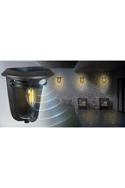 NO BRAND Aplică de perete / Lampă de grădină LED solară cu senzor de mișcare