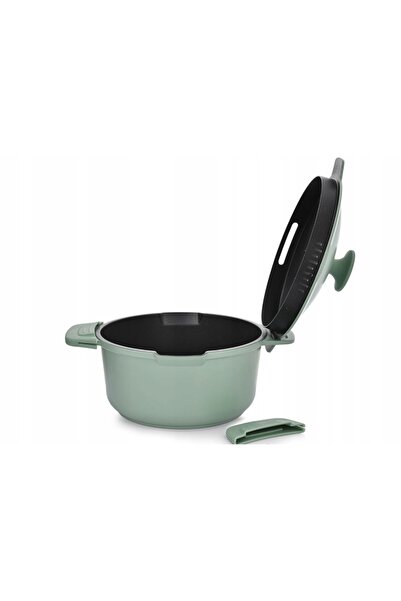 Ambition Oală cu capac de 28 cm, 6,6 L, acoperire Qualum Basic, model „Paproć”