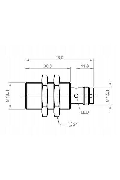 NO BRAND Senzor inductiv BES00EZ (M18; 8mm; PNP NO) IP68; Balluff