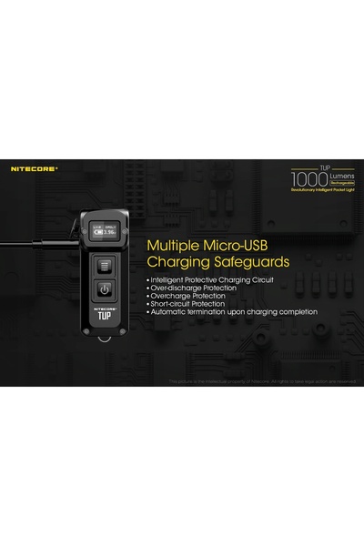 NO BRAND Breloc lanternă NiteCore 1000lm, Baterie Li-ion
