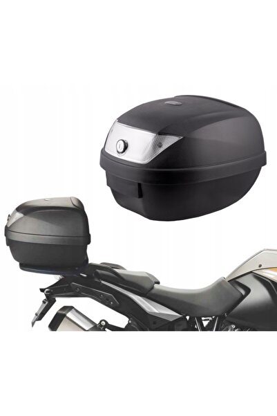 NO BRAND Cufăr central pentru motocicletă, scuter, ATV, 28L, negru, placă Mor...
