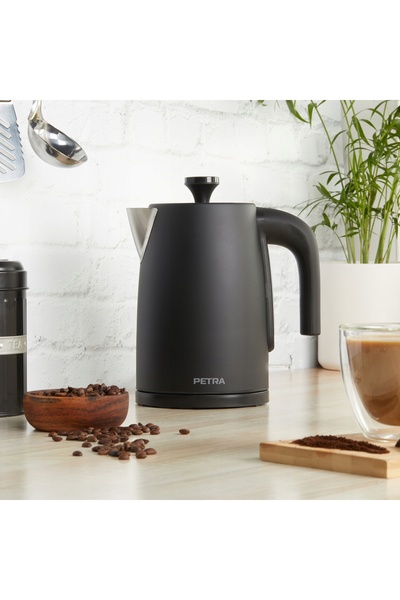 petra Fierbător electric negru mat cu bază rotativă 3000 W 1,7 L