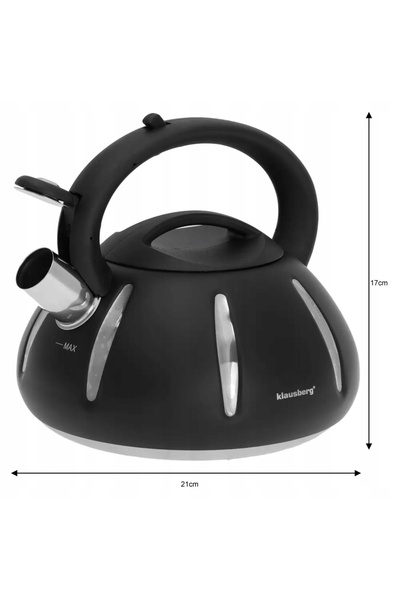 Klausberg Fierbător tradițional din oțel inoxidabil cu fluier, 3l, pentru toa...