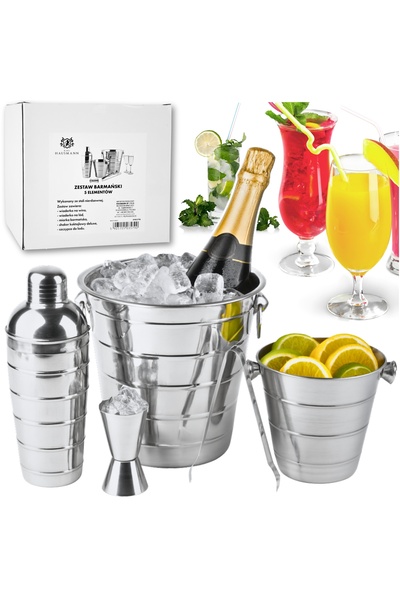 NO BRAND SET DE USTENILE DE BAR 5 ÎN 1 PENTRU BĂRMAN: SHAKER, GĂLEată DE GHEA...