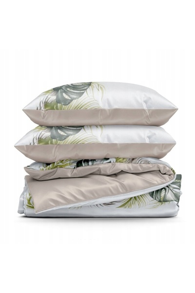 Eurofirany Set lenjerie de pat 140x200cm, 100% bumbac, model TROPICAL monster...