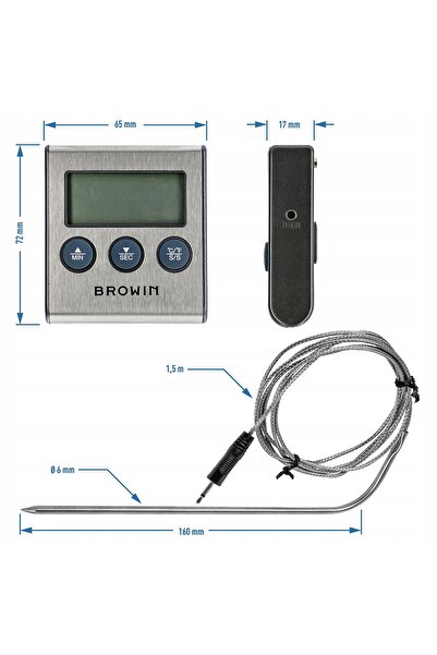Browin Termometru electronic cu sondă de 1.5m și temporizator cu alarmă