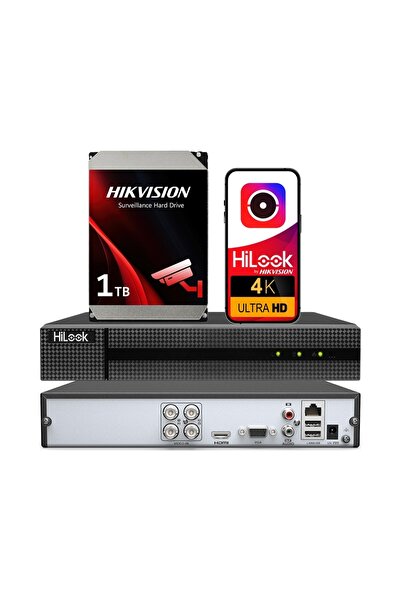 Hilook DVR analogic pentru camere 8MPx 4K AHD TVI CVI cu disc de 1TB