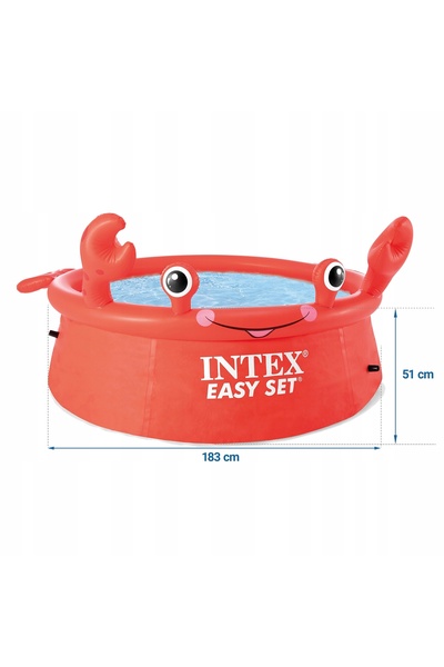 Intex Bazin mare KRAB 880 L plastic 183x51cm roșu