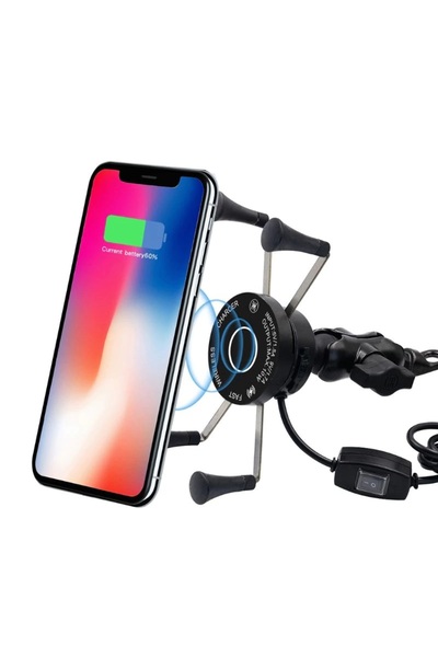 DKM Suport motocicletă cu încărcare inductivă QI QC 3.0 USB