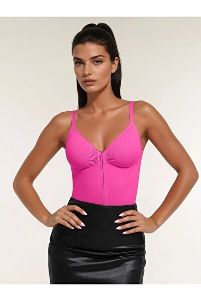 TaliedeViespe Body Modelator Femei Crem - Roz , Tummy Control, Cu Fermoar și ...