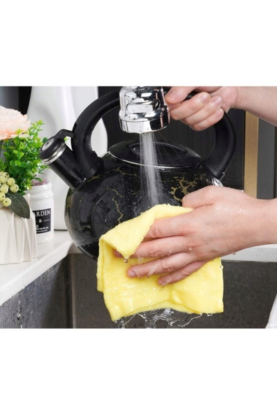 NO BRAND Fierbător retro cu fluier, emailat negru, 3L, pentru inducție și gaz...