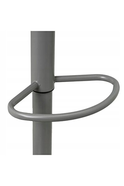 HowHomely Scaun de dining HOKER reglabil din piele și metal, gri, 104 cm