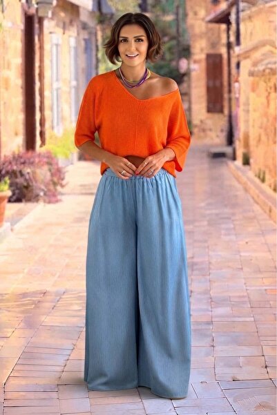 Nevin Kaya Moda Blue Tensel Trousers