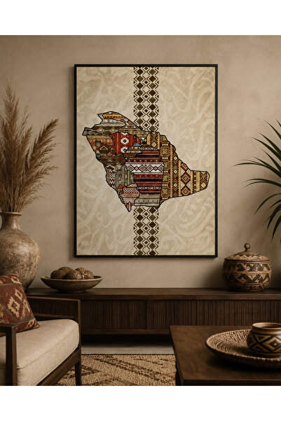 Ghaith Store Luxurious Heritage Saudi Arabia Map Canvas Art - Authentic Arabi...