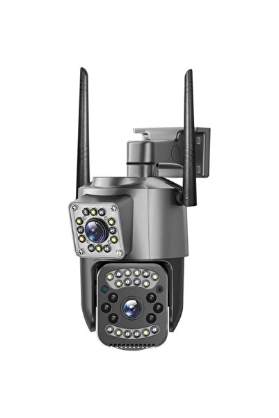 GÜMRÜK BEY V380 SC03-W Siyah 4MP 2.4 Ghz WiFi Çift Lens PTZ Güvenlik Kamerası
