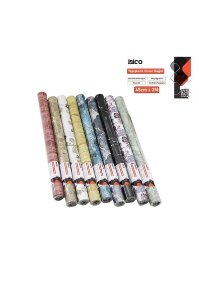 ibico i13-071 ورق جدران من الفويل بنمط مختلط 3MT X 45 سم، ديكور متين ذاتي اللصق