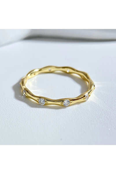 Choice 7 Gold 925 Sterling Silver Zircon Simple Personalized Bamboo Ring For ...