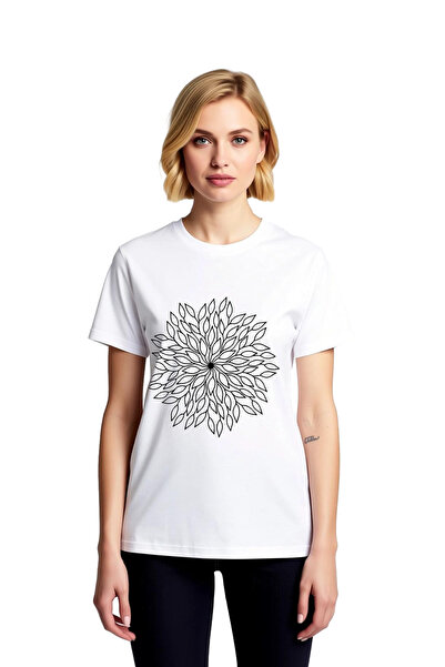 PayBuy Floral Thin Petal Line Design Printed Women's T-Shirt