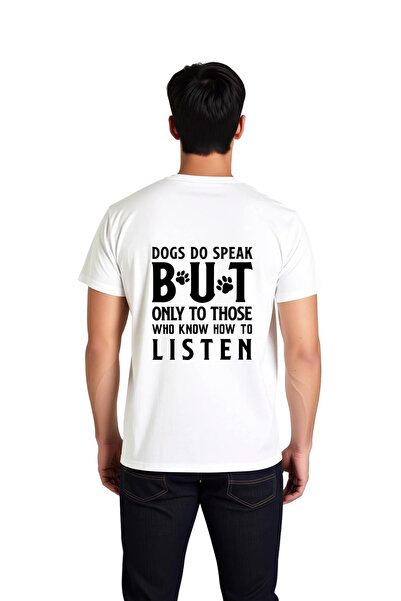 PayBuy Men's Dog Love Philosophy Printed Cotton T-Shirt the Art of Listening ...