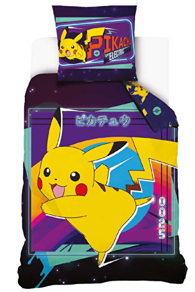 CARBOTEX Set lenjerie de pat din bumbac 140x200 Pokemon Pikachu Tineret