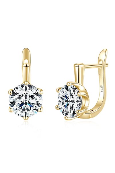 Choice gold New Moissanite 925 Sterling Silver Earrings Big gemstone Fashion ...