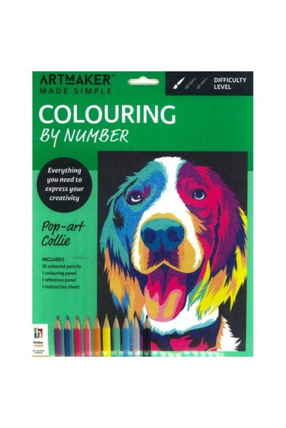 Hinkler Art Maker Made Kit Simplu de Pictură pe Numere Pop-Art Collie