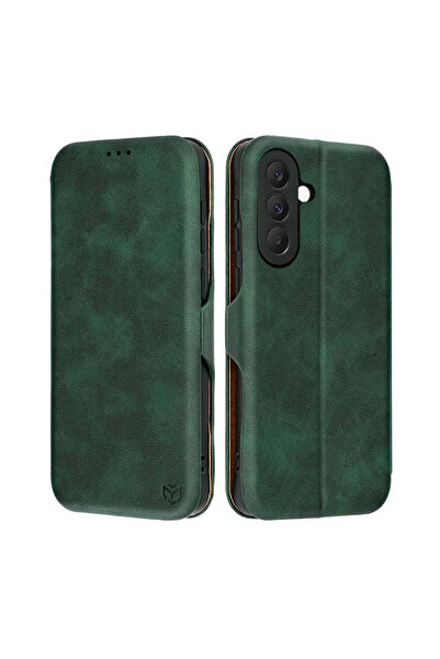 Techsuit Husă pentru Samsung Galaxy A57 5G, Safe Wallet Plus, negru - verde