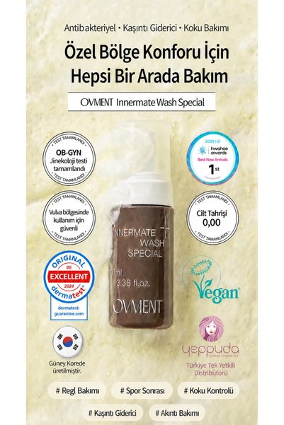 Ovment Innermate Wash Special - Koku Önleyici Özel Bölge İntim Temizleme Köpüğü (Regl Dönemi)