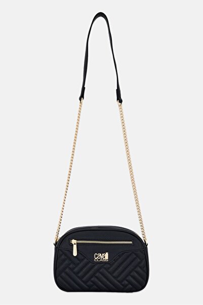 Cavalli Class Women Brand Logo Cross Body Bag, Black