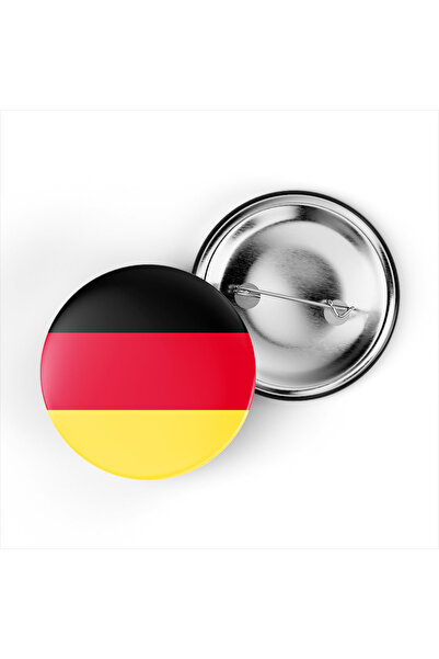 iBerk 5 Adet - 44 mm İğneli Çanta Rozeti - Vektörel Ülke Bayraklı Germany Alm...