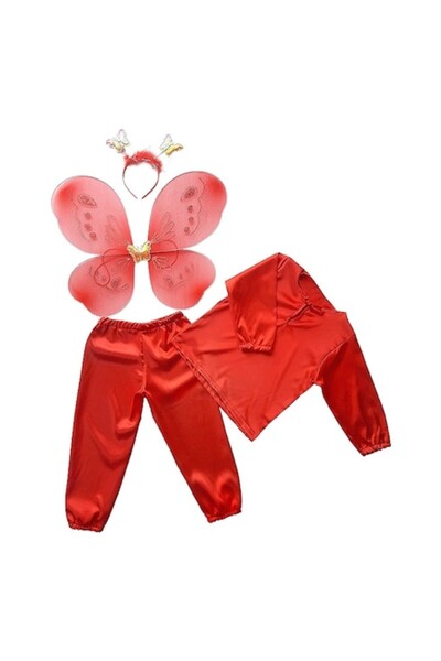 OEM Set costum de spectacol pentru copii Fluture Roșu cu aripi, 3-4 ani, 98-1...