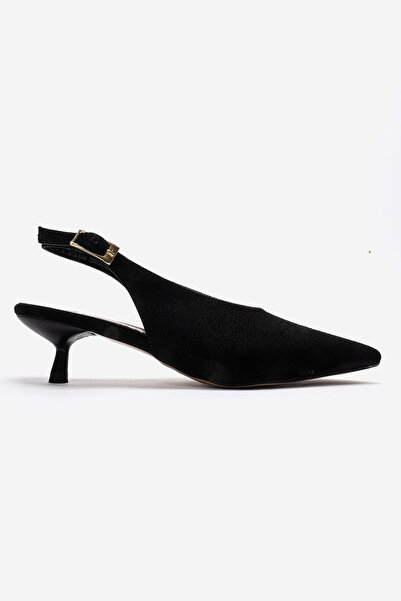 Lizzu Women's Pointed Toe Open Back Mini Heeled Shoes Vodige