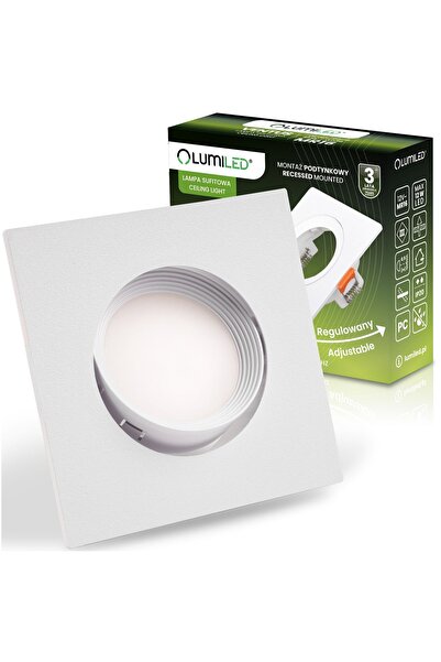 Lumiled PICTOR Plafonieră pătrată încastrată, orientabilă, cu halogen, finisa...