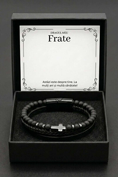 The Jewel Heart Brățară din Piele pentru Bărbați, cu Mesaj Personalizat, Cado...
