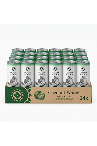 COCO NAKI COCONAKI Apă de cocos cu pulpă, 24 doze x 320 ml