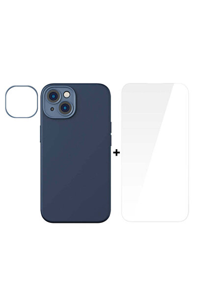 Baseus Husă cu gel lichid și inel de protecție cameră pentru Apple iPhone 14 ...
