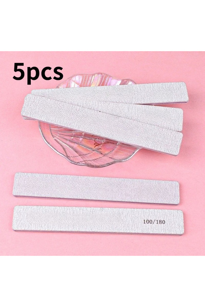 Choice 5pcs 5/10/25Pc Straight Nail File 100/180 Grits Thick Sticks Sanding F...