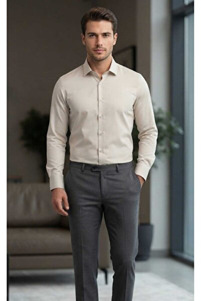 Grand Star Long Sleeve Slim Fit Cotton Satin Men's Shirt