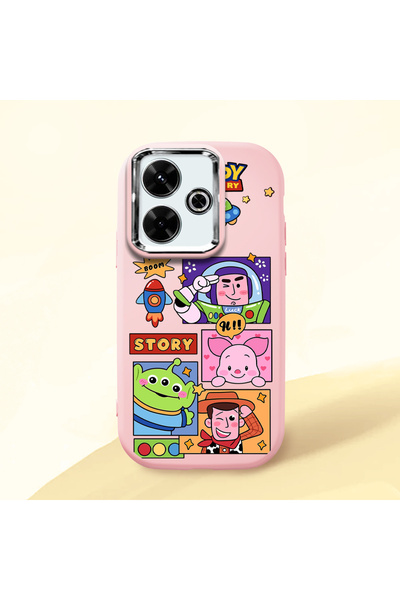 ucuc Poco M6 4g Compatible Shock-Absorbing Camera Protected Pink Silicone Case
