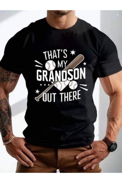 45 BPM Men's Plus Size Grandson Baseball Sporty Graphic Tee, Soft Breathable ...