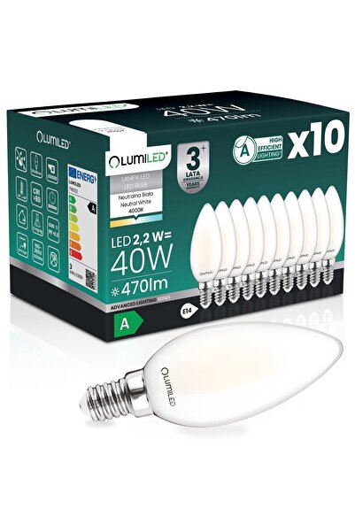 Lumiled 10x Bec LED E14 Tip Lumânare B35 2.2W 470lm = 40W 4000K Neutru 360 ° ...