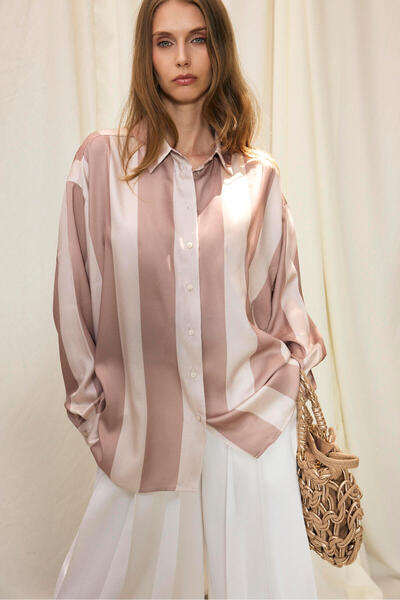 Touché Privé Striped Satin Shirt