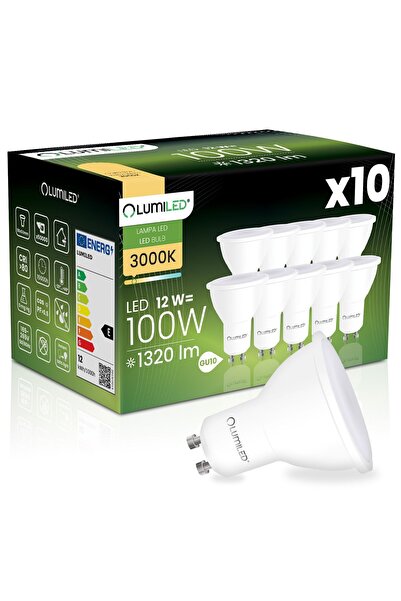 Lumiled 10x Bec LED GU10 Spot PAR16 12W = 100W 1320LM 3000K Cald 120 °