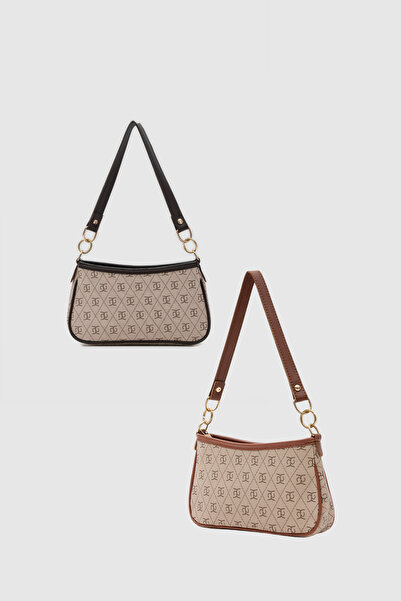 Lavora Bags Panna 2 Adet Monogram Baget Ve Çapraz Çanta