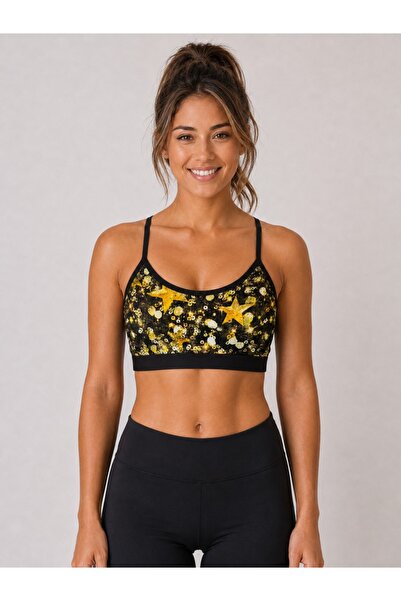 Derya Kurşun Basic Patterned Padded Bustier 529-08