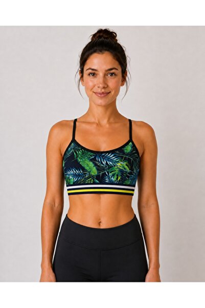 Derya Kurşun Basic Patterned Padded Bustier 529-06