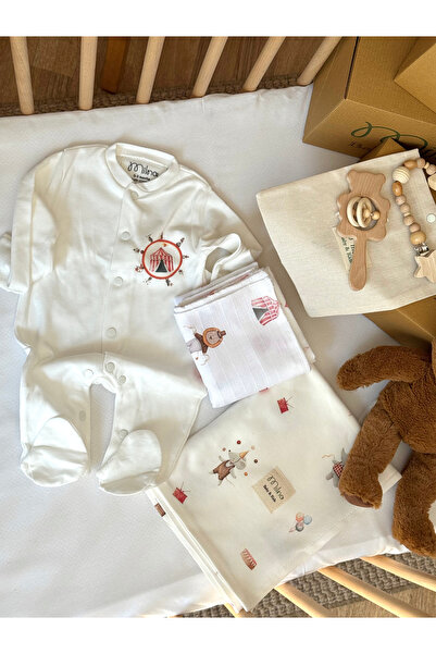 MİLNA BABY&KİDS مجموعة هدايا للأطفال حديثي الولادة مكونة من 6 قطع، رومبير منق...