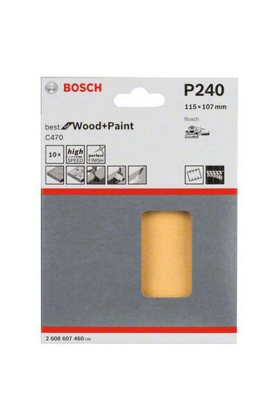 Bosch Set de 10 foi abrazive cu prindere tip arici, Profesionale pentru lemn ...