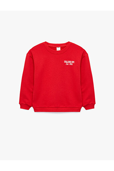 Koton Cotton Long Sleeve Crew Neck Printed Sweatshirt