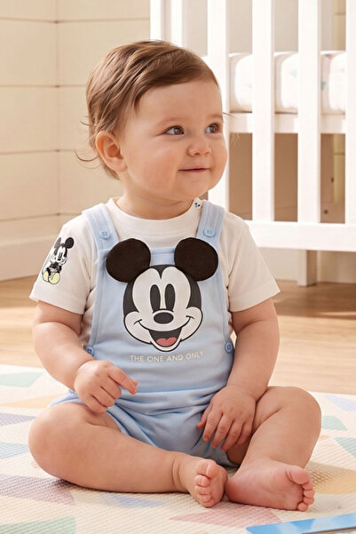 R&B Mickey Mouse Embroidered T-Shirt and Dungaree Set